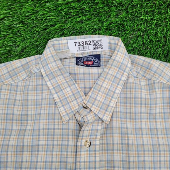 Vintage 80s LEVIS Button Shirt Large 21x30 Blue - Picture 3 of 10